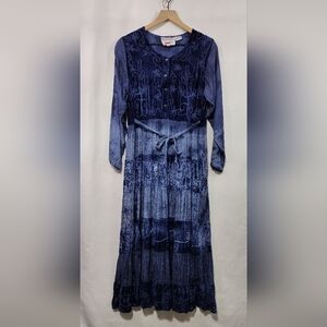 Vintage Fashion Fantasy Fairy Long Sleeve Maxi Dress Womens S Blut Artsy Boho